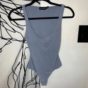 Prettylittlething Light Blue Scoop Neck Bodysuit